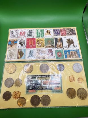 صورة عملات مصر متنوعه وطوابع 